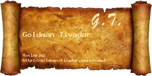 Goldman Tivadar névjegykártya